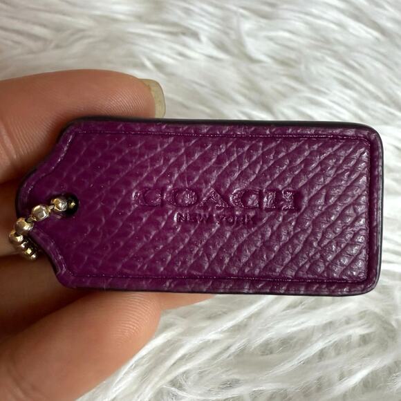 1.5" COACH Purple Fob Bag Charm Hang tag Hangtag - Picture 1 of 2